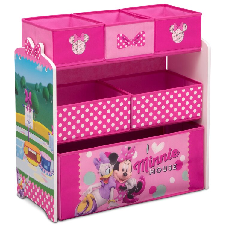 Minnie Mouse Toy Organizer Storage Multi Bin Children Room Furniture Box Cubby