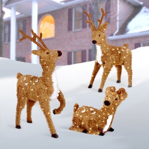Prancing Reindeer Christmas Decoration with Clear Lights