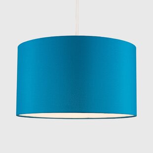 teal and white lamp shade