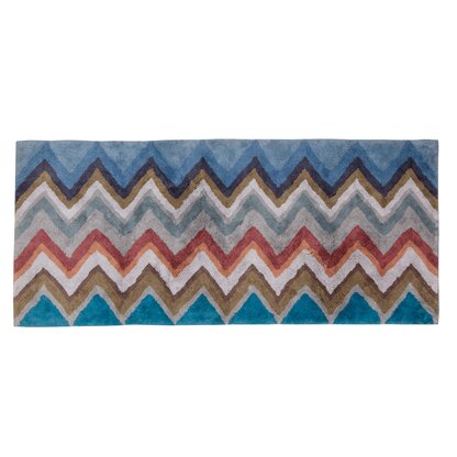 Missoni Home YWAN 159 bathroom rug 60x90 cm with stripes and flames motif 