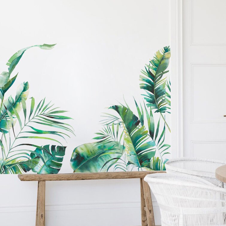 Details about   Tropical Plants Tree Leaves Wall Sticker DIY Decals For House Bedroom Decoration