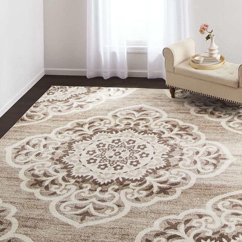 Charlton Home Gingras Grey/Taupe Area Rug Wayfair.ca