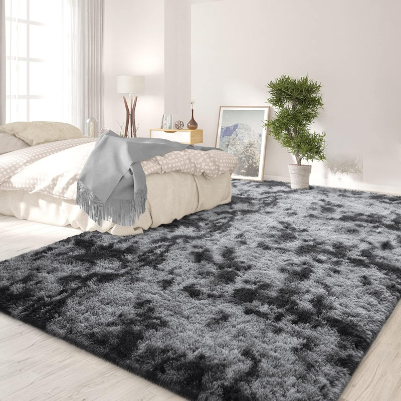Dark Gray Shaggy Large Area Rugs Rug Size: Rectangle 4' x 6'