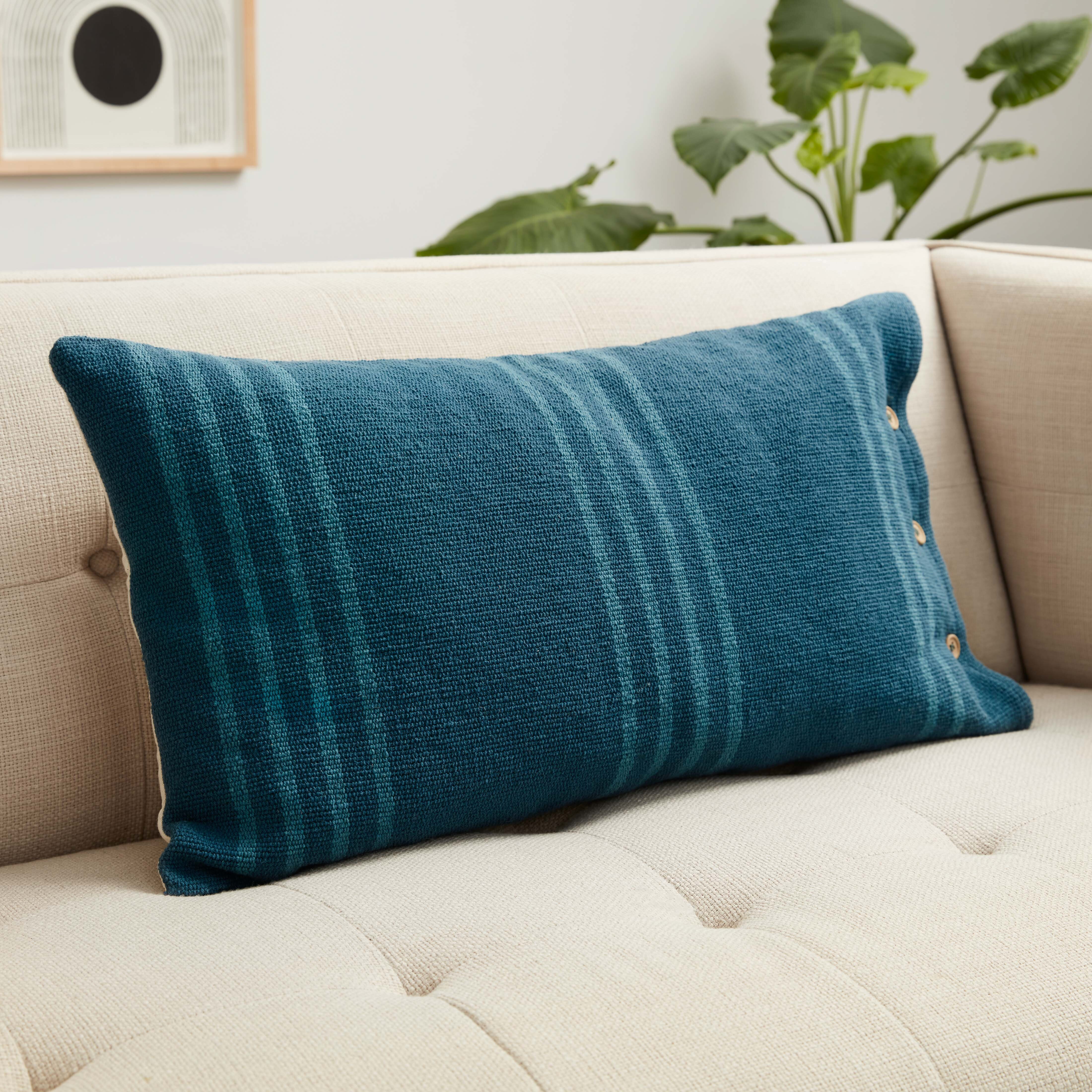 large blue couch pillows