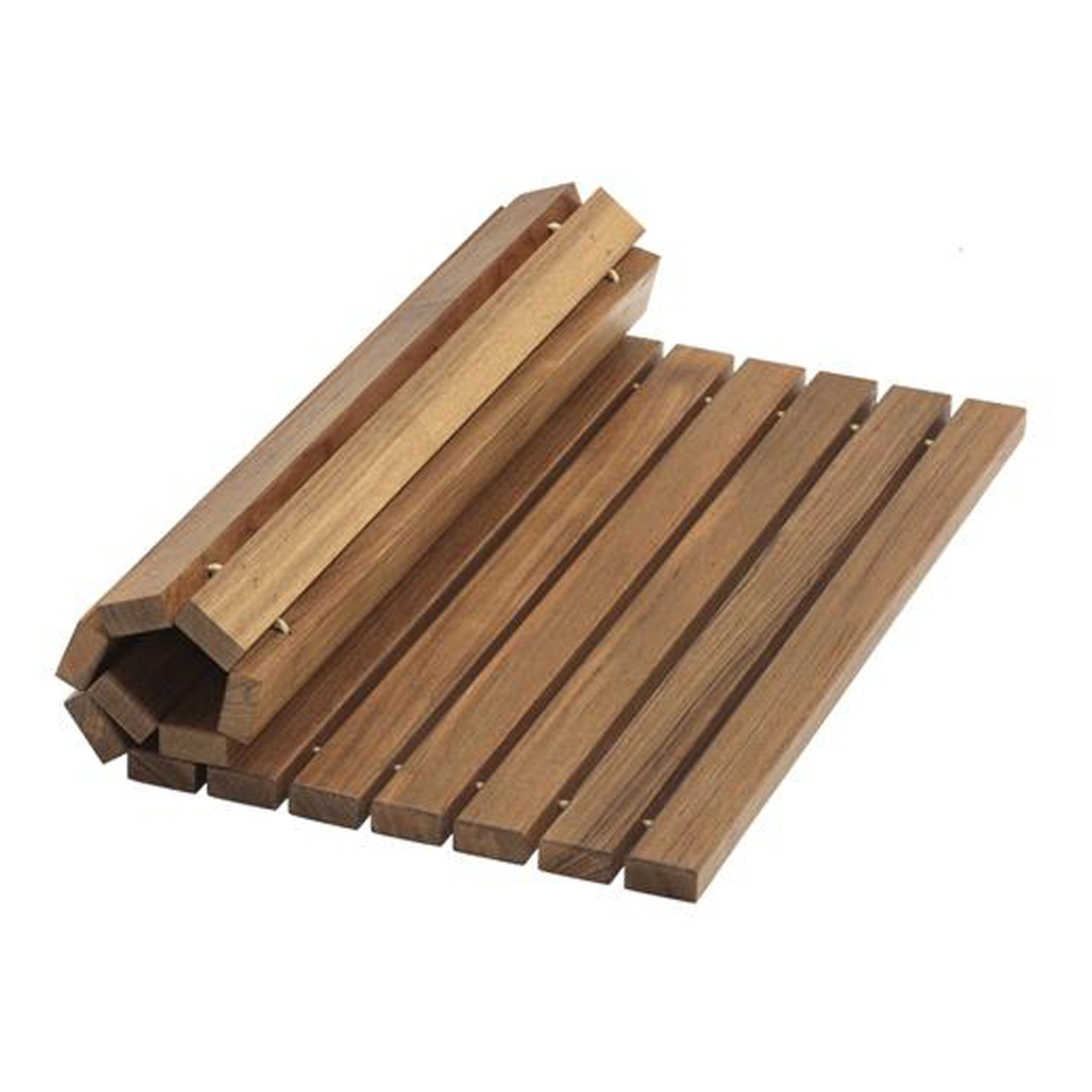 HomeRoots Roll up Genuine Teak Bath Mat | Wayfair