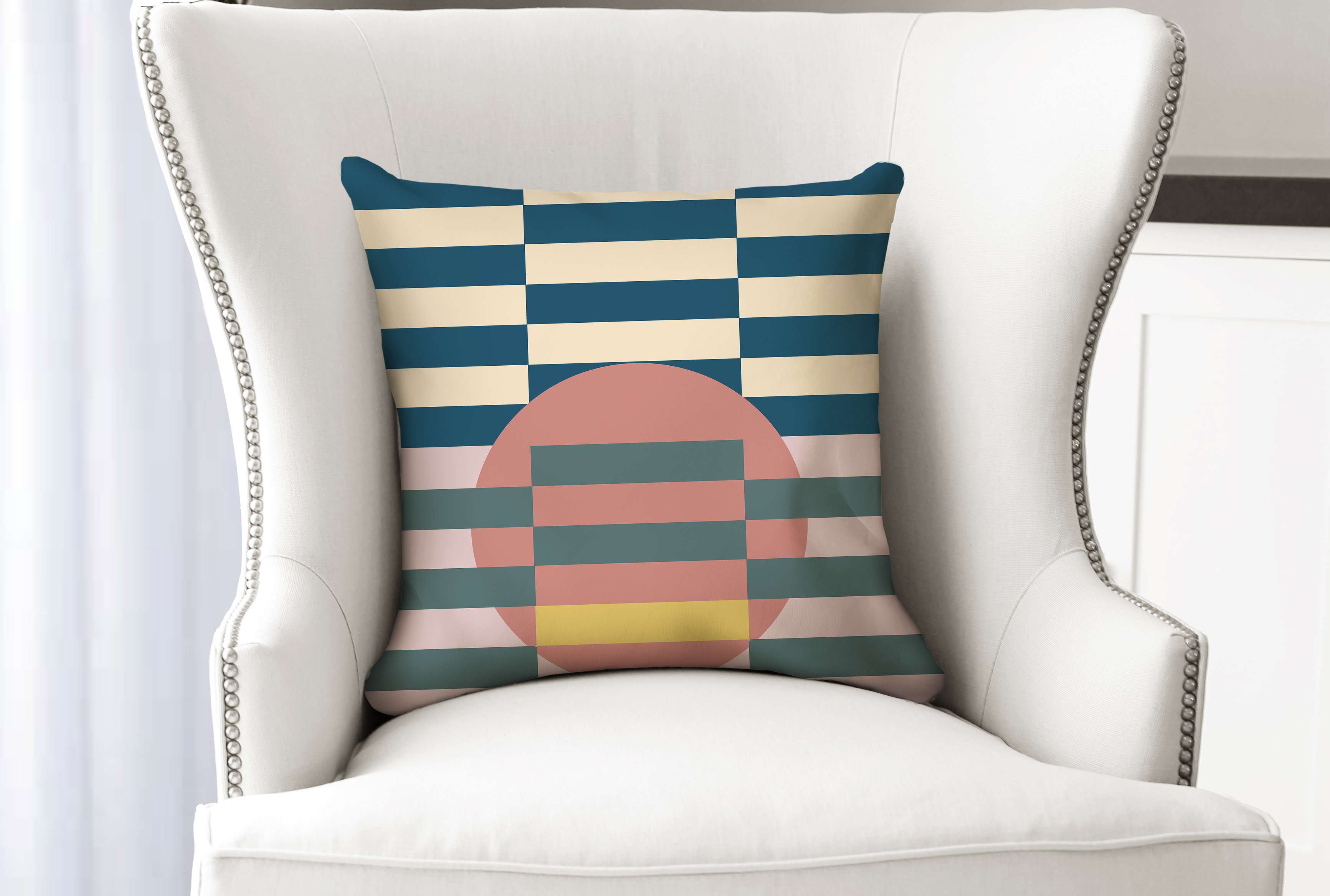 Wrought Studio Boothby Cotton Geometric Throw Pillow Wayfair