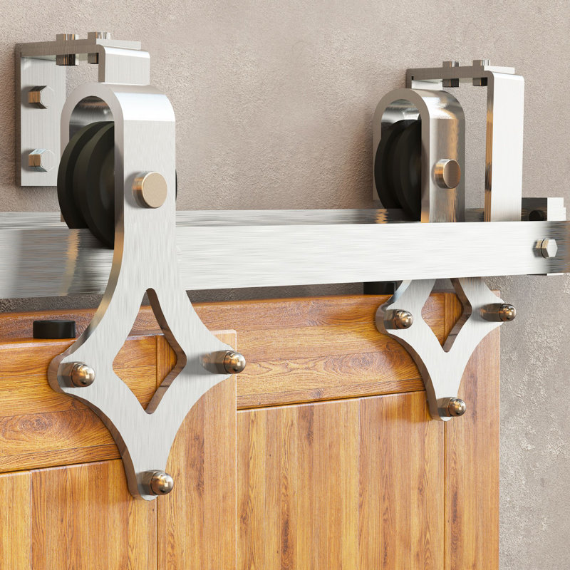 Homacer Double Track U Bypass Barn Door Hardware Kit | Wayfair
