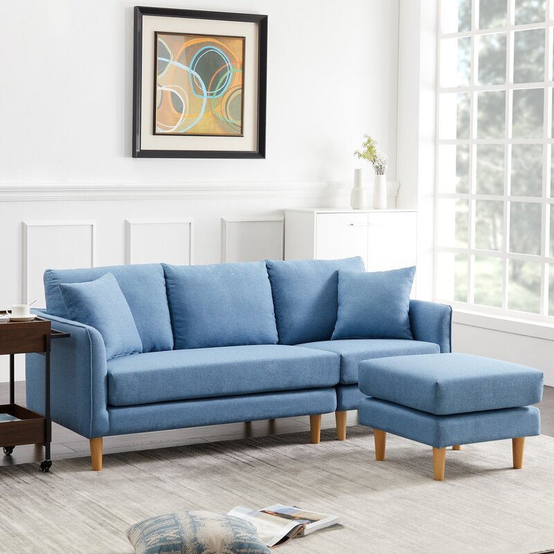 Corrigan Studio® Upholstered Sectional Sofa With Removable Ottoman ...