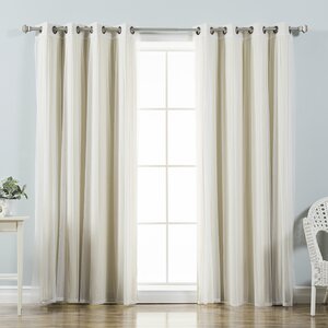Brunilda Solid Sheer Thermal Grommet Curtain Panels (Set of 2)