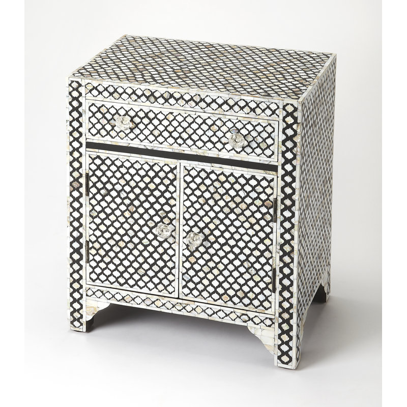 Bungalow Rose Eglantine Mother Of Pearl 1 Drawer Accent Cabinet Eglantine Mother Of Pearl 1 Drawer Accent Cabinet
