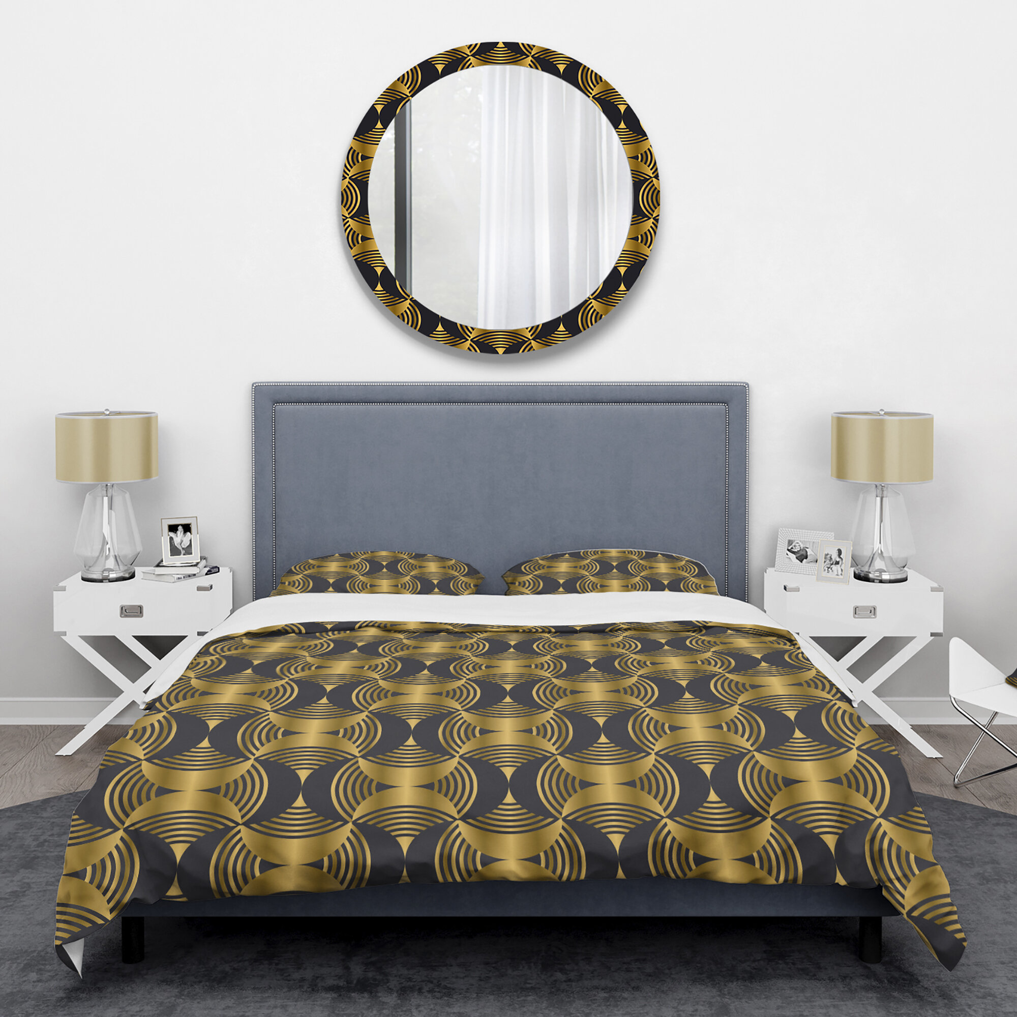 East Urban Home Art Deco Style Modern Mid Century Duvet Cover Set