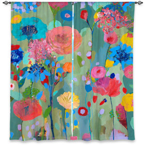 Nature/Floral Room Darkening Curtain Panels (Set of 2)