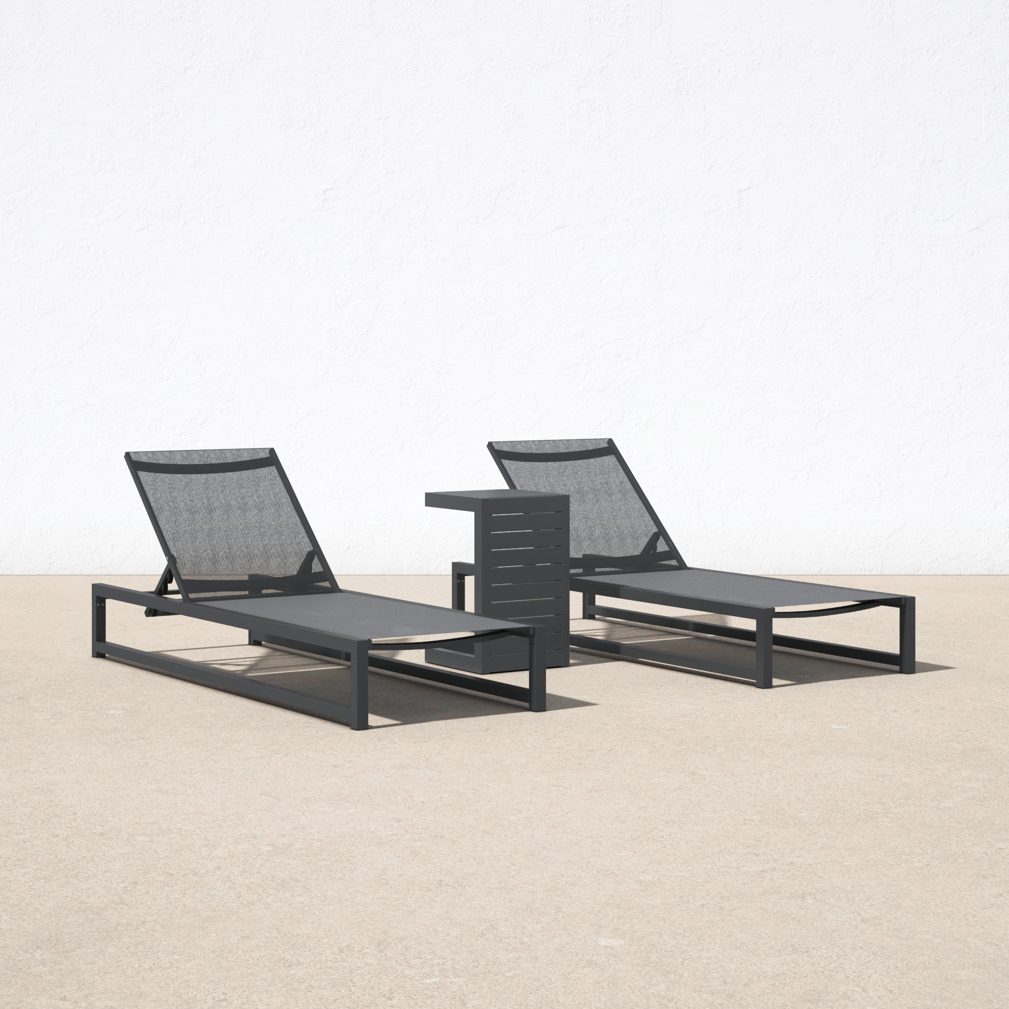 AllModern Gallatin Outdoor Metal Chaise Lounge Set with Table & Reviews