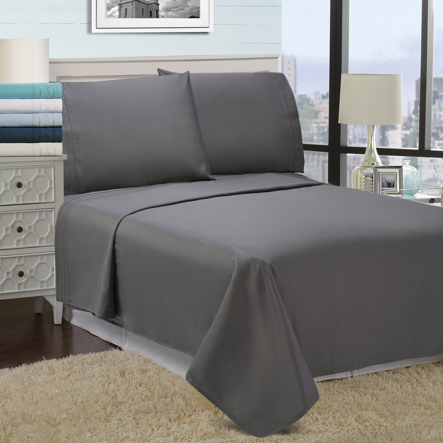 Brielle 100/% Egyptian Cotton Premium Bedding 1000 TC Sheet Set NEW