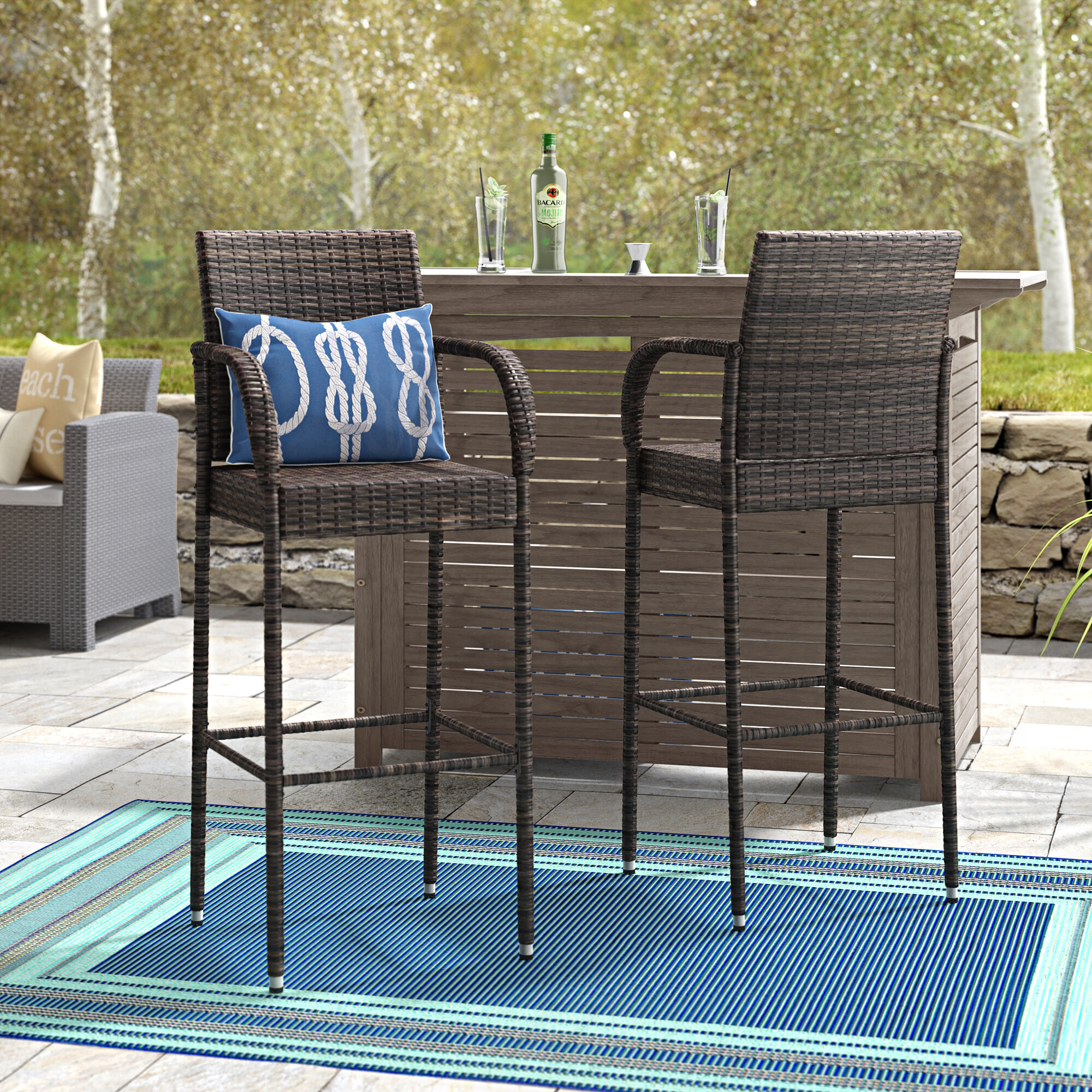 patio bar and stool set