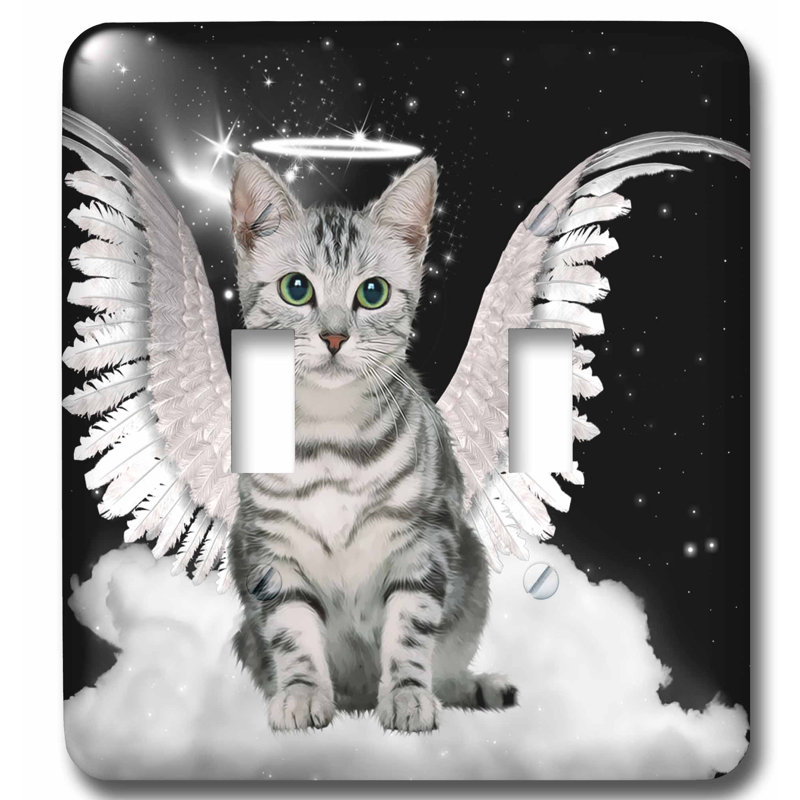 3drose Tabby Cat Angel Sitting On A Cloud With A Cute Halo And