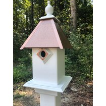 Large Wooden Birdhouse Multi Family 4 FAMILIES Handmade US Birds House Gift Post 