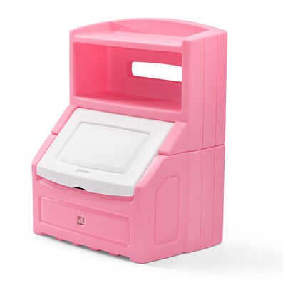 pink and white toy box