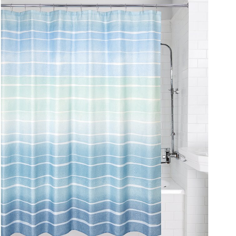 Details about   AmazerBath Stall Fabric Shower Curtain Navy Stripe Polyester Fabric Shower Curt 