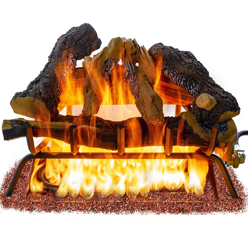 Barton Vented Natural Gas Propane Fireplace Log Set Wayfair