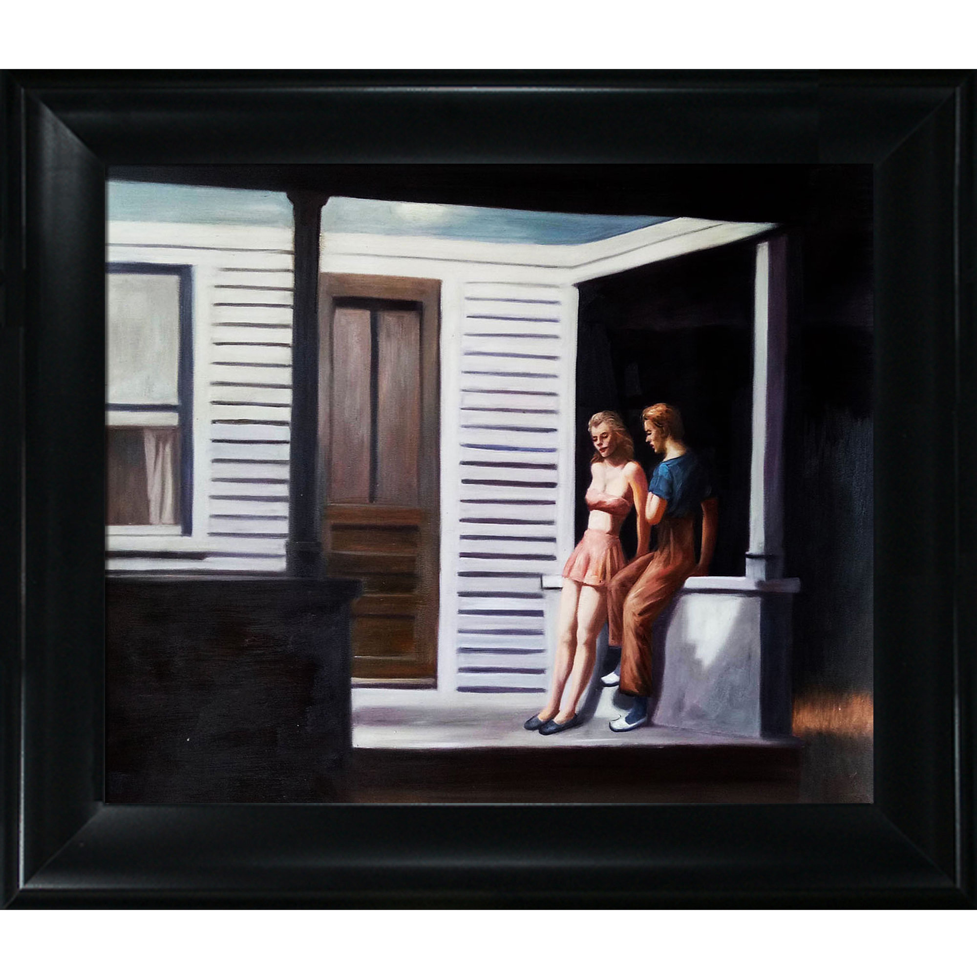 Vault W Artwork Hopper Summer Evening By Edward Hopper Framed Oil Painting On Canvas Wayfair