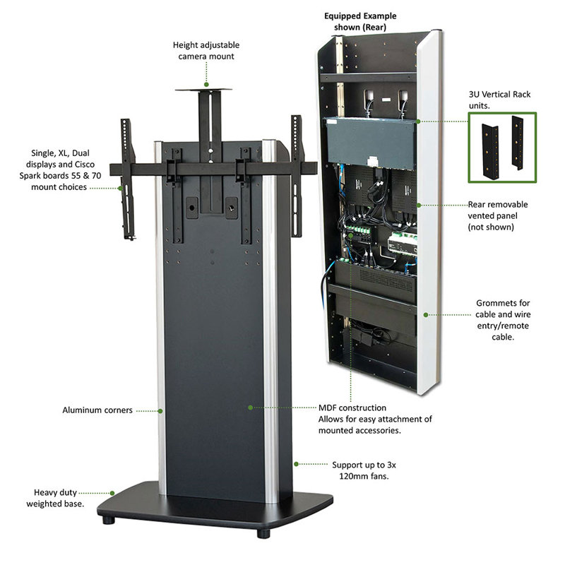Avfi Fixed Base Telepresence Stand Wall Mount For Greater Than 50 Screens Wayfair