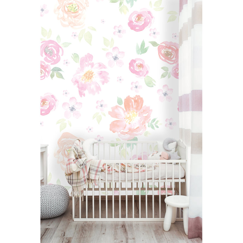House Of Hampton Cantu Removable Floral Vintage Floral 8 67 L X 150 W Peel And Stick Wallpaper Roll Wayfair