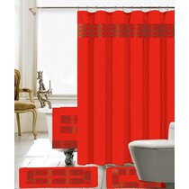 Marion Brown And Blue 18-Piece Bathroom Accessory Set 2 Bath Mats Shower Curtain 