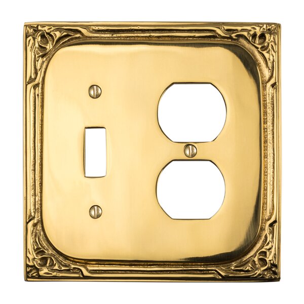 New Solid Brass Antique Brass Decorative Switch Plate Cover single heavy cast 