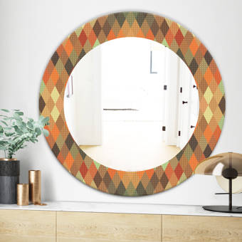 East Urban Home Abstract Marbled Background Quatrefoil Eclectic Frameless Wall Mirror