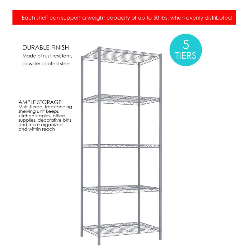 Home Basics 61 H X 21 W 5 Layer Wire Shelving Unit Reviews