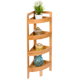 Go to store & view more images 4 Tier Bamboo Storage Corner Unit Bookcase by Rebrilliant