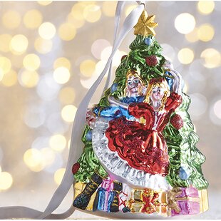 Hand-Painted Glass Debrekht Penguin Pals Heart Shape Ornament Includes Satin Ribbon for Hanging 3-Inch G