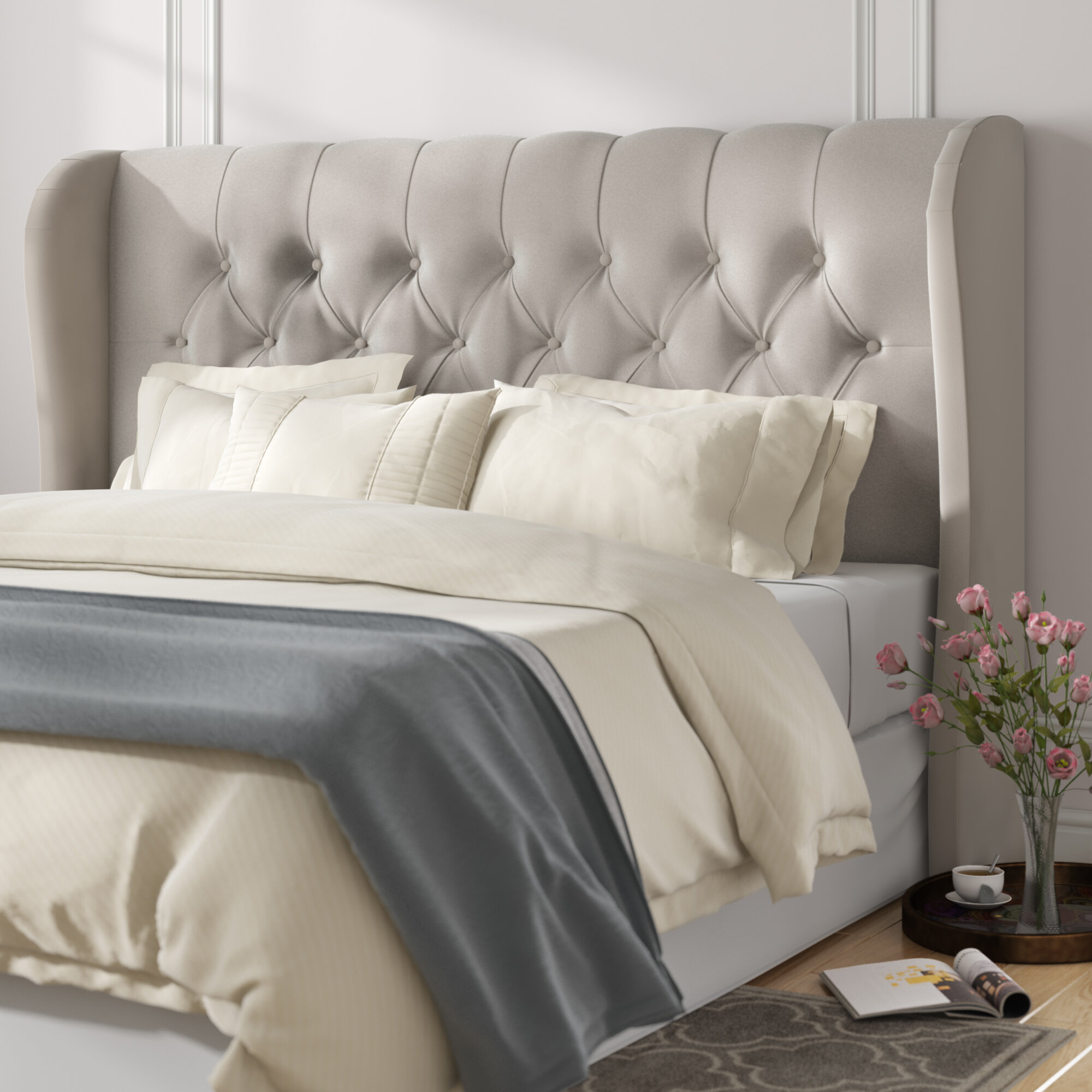 Grey Wingback Headboards You Ll Love In 2020 Wayfair,Cheap 3 Bedroom House For Rent