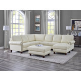 Jamil 121 Genuine Leather Left Hand Facing Large Sectional with Ottoman by Canora Grey