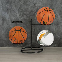 Display Rack for Basketball Rugby hodzumrac Wall Mounted Ball Holder Gold Sports Ball Storage Rack Ball Holder Soccer Volleyball