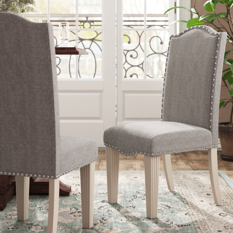 Mercedes Upholstered Side Chair in Gray 