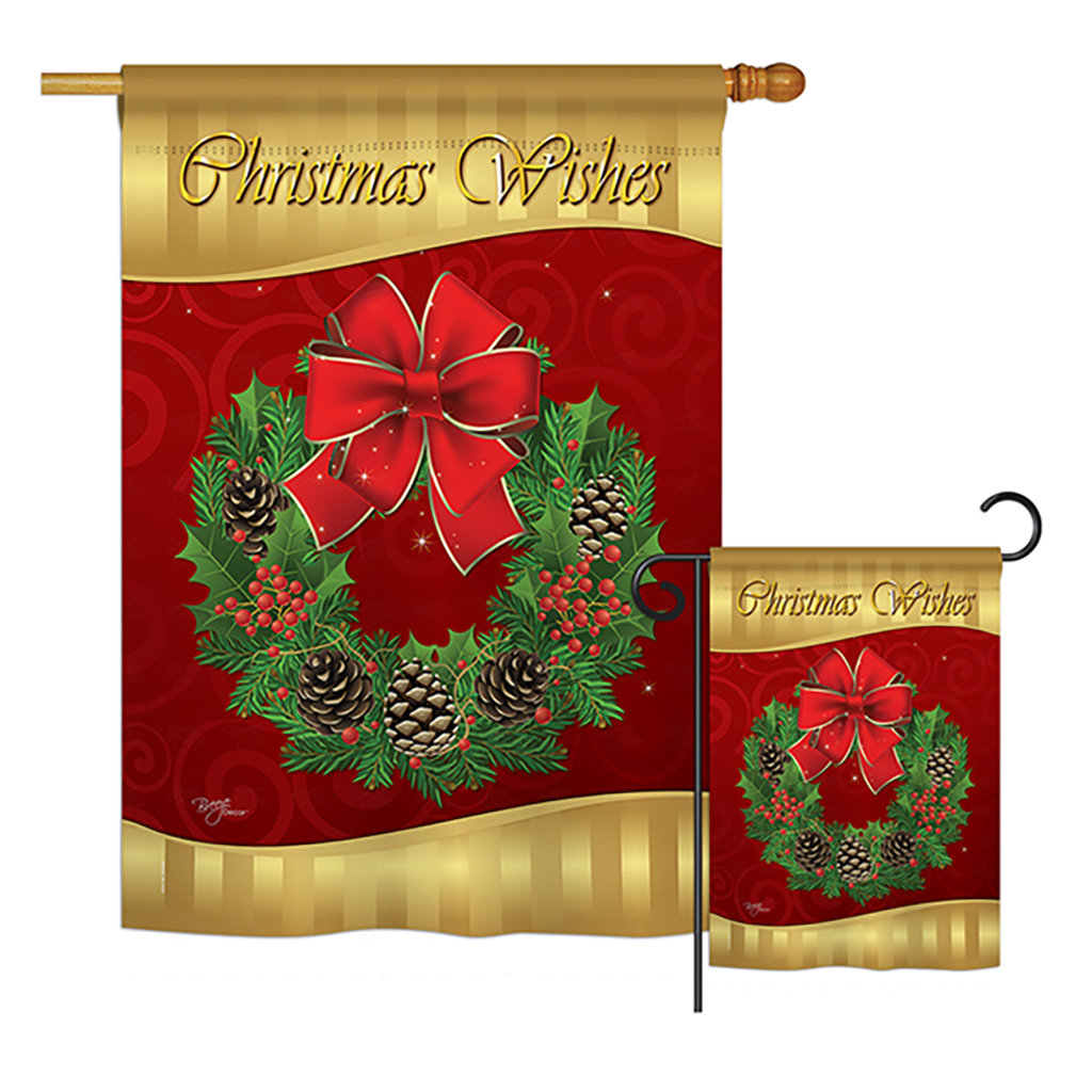 Breeze Decor Christmas Wishes Winter Christmas Impressions 2 Sided Polyester 40 X 28 In Flag Set Wayfair