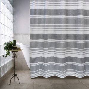 Metro Farmhouse Cotton Seersucker Bands Shower Curtain