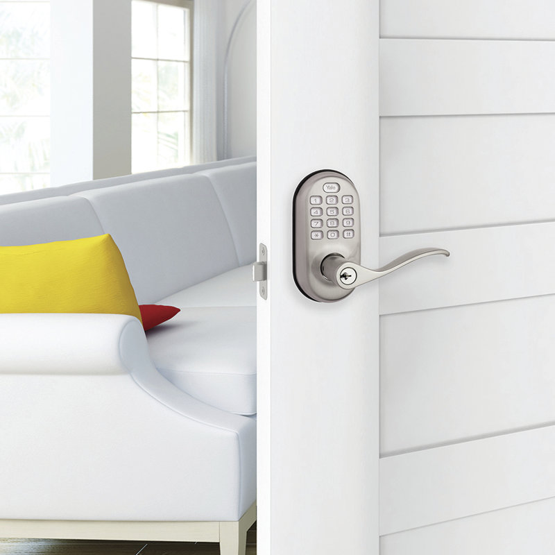 Yale Real Living Push Button Stand Alone Lever Lock Wayfair