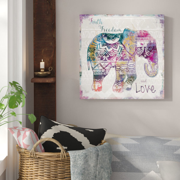 'Boho Elephant' wall  decor Art on | Animal Wall Decor