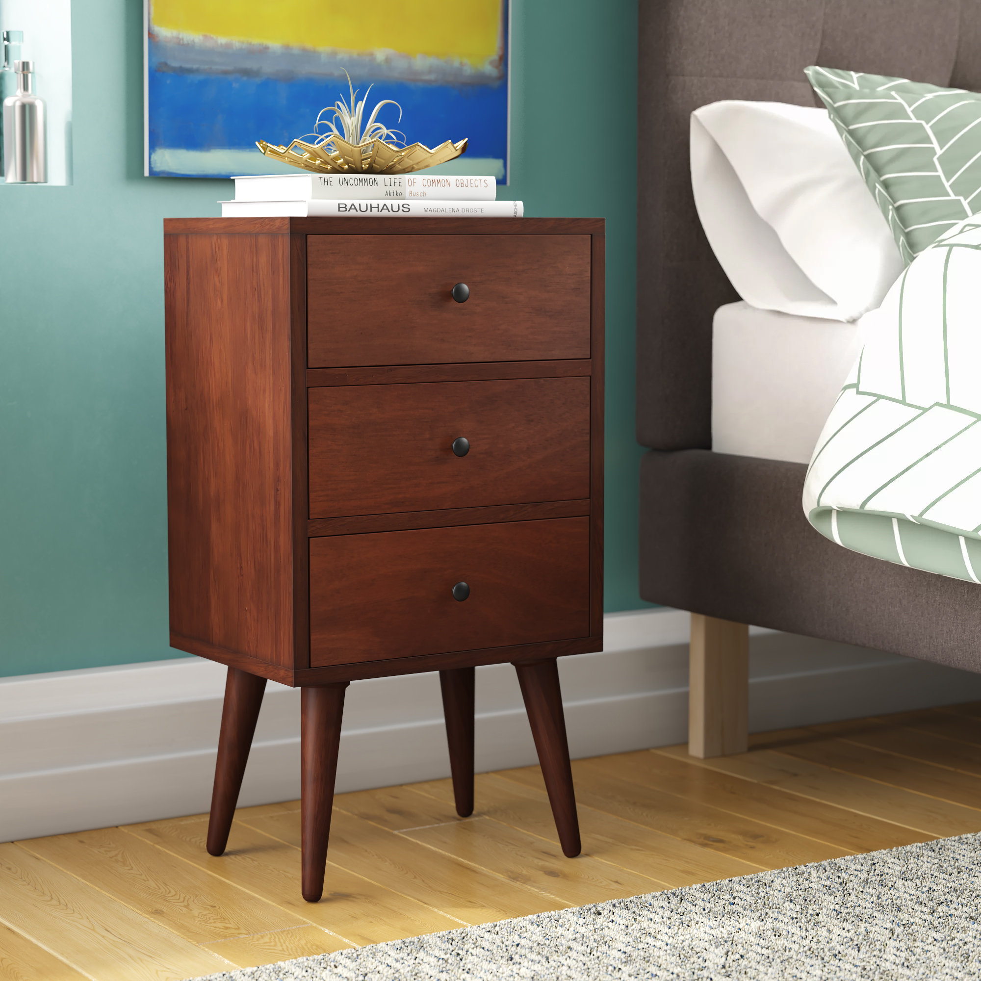 end table with lamp and drawer