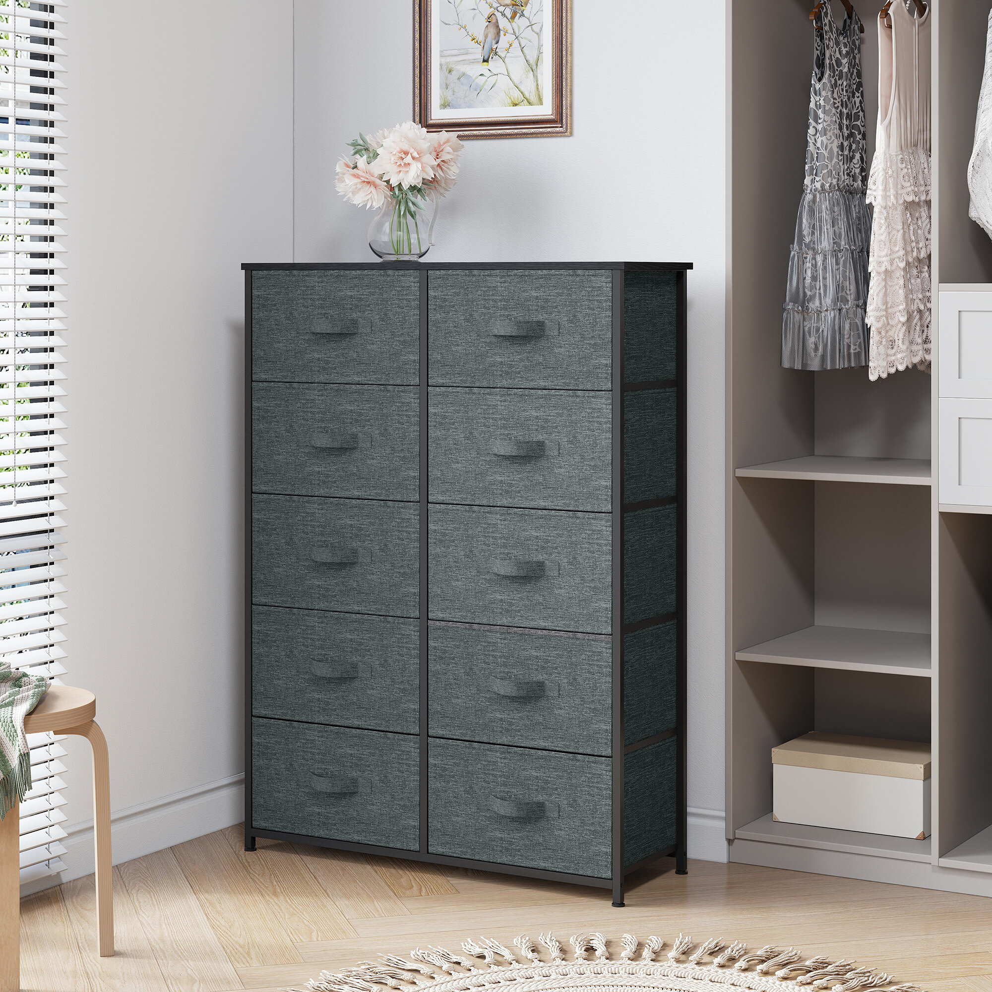 10 drawer fabric dresser