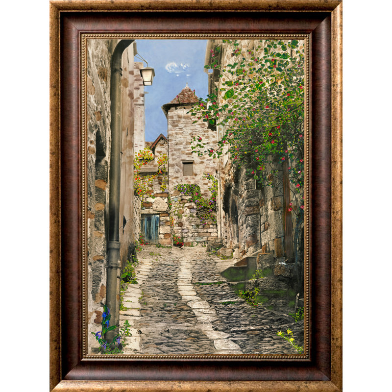 Fleur De Lis Living European Road To The Village Framed Oil