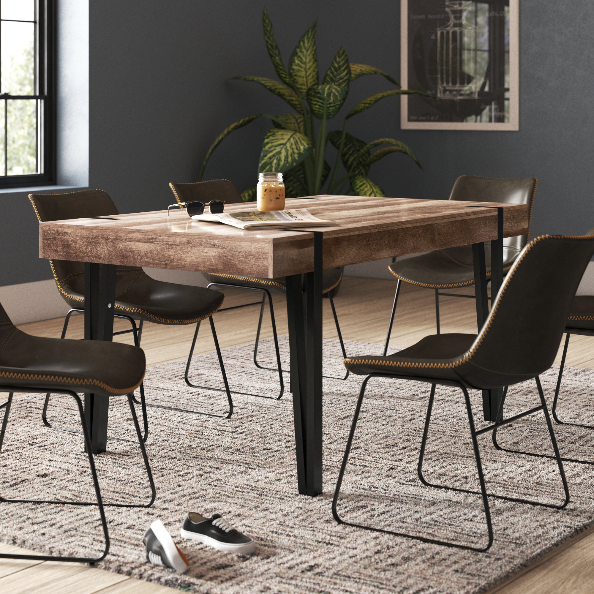 modern iron dining table