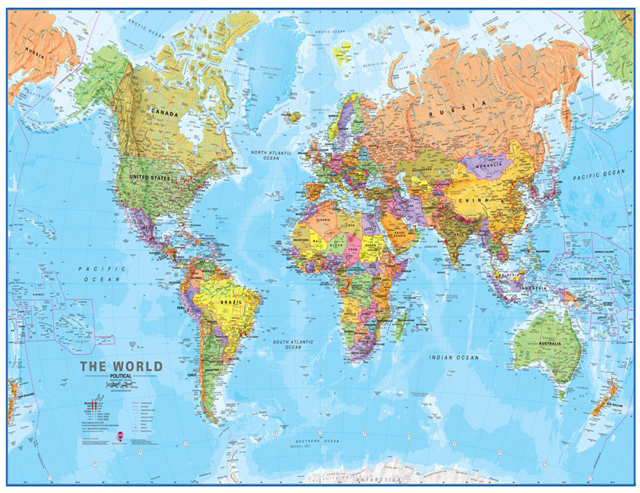 Waypoint Geographic World Mega Map 120 Laminated Wall - vrogue.co