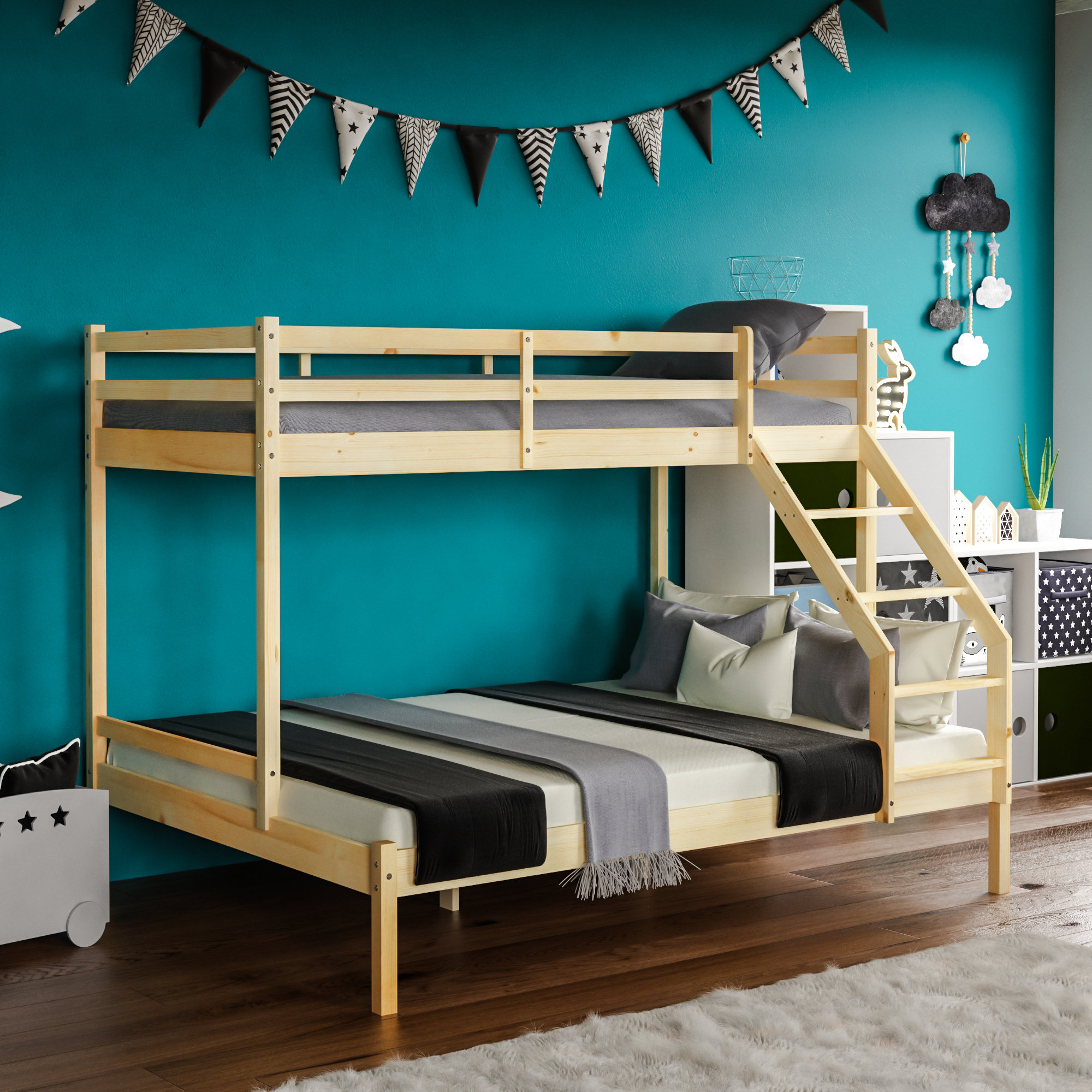 Latitude Run Muskoka Solid Wood Triple Sleeper Bunk Bed by Latitude Run