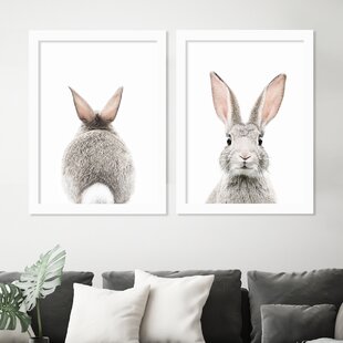Designed by Ethan Harper Wall Art 16 x 20 Stupell Industries Brown European Rabbit Hare Portrait Painting Black Framed
