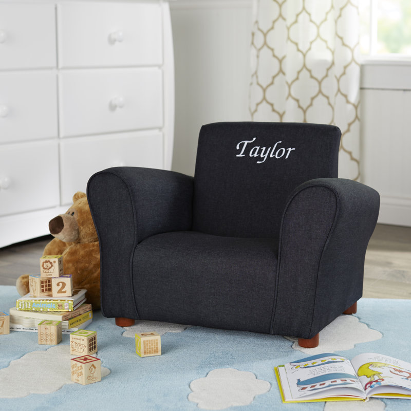 Keet Blue Denim Personalized Kids Club Chair Reviews Wayfair Blue Denim Personalized Kids Club Chair