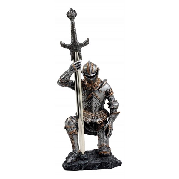 Medieval Knights in Full Armor Battling Bookends Set Collectible Figurine 8 inch Tall
